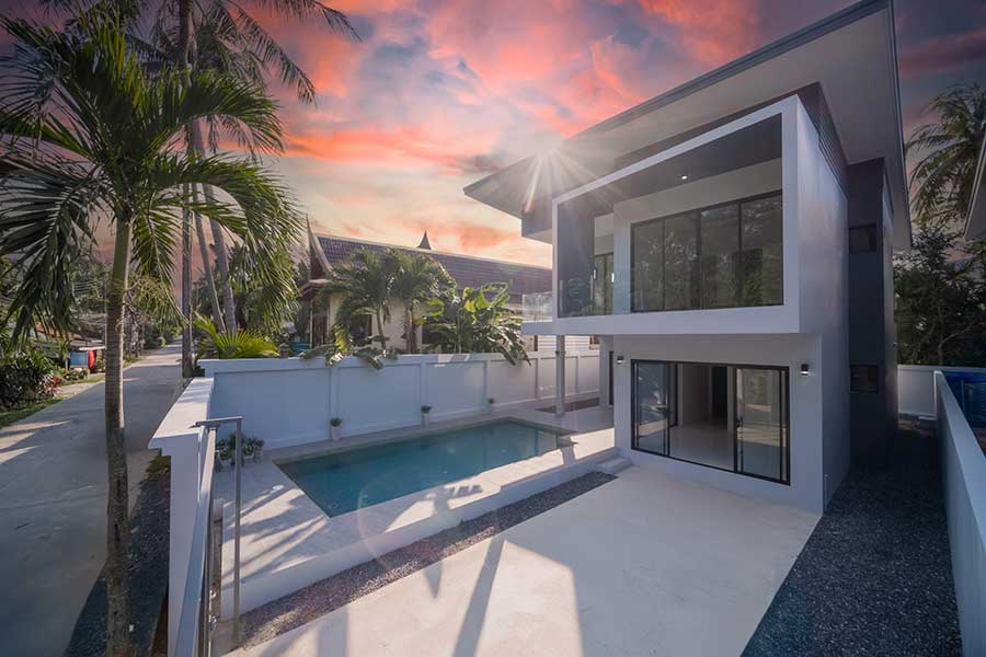 Recently Completed Contemporary 235 sqm Garden Pool Villa, Ban Tai